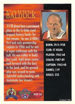 1996 Select AFL Hall of Fame #78 Darrel Baldock Back